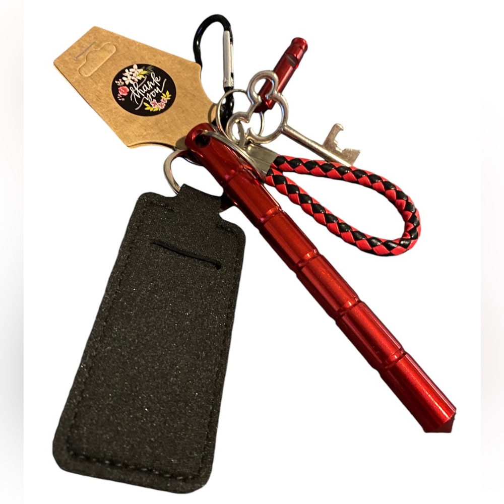 Safety Keychain Large in colors Red & Black